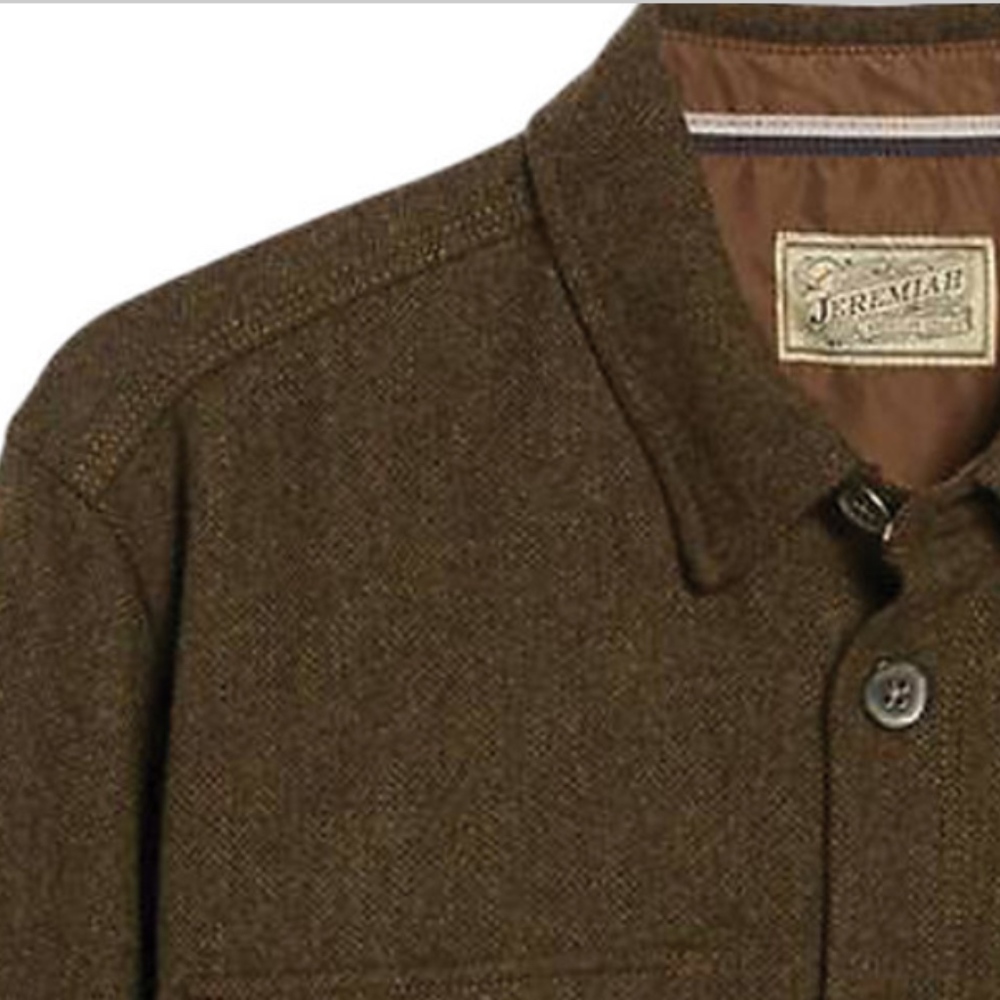 Jeremiah Creek Wool Herringbone Shirt Jacket-Peat
